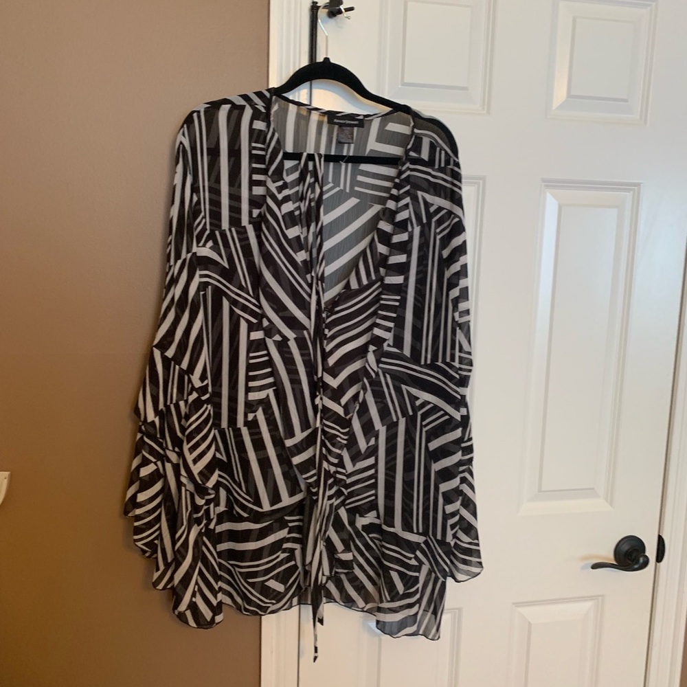 Ashley Stewart scarf print blouse nwot.